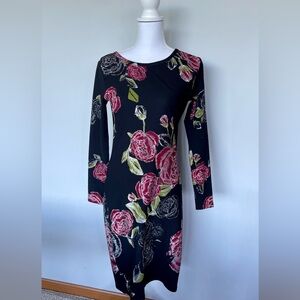 Lularoe Longsleeve Dress | Rose Print | Sparkle Detail | Size S | Like New